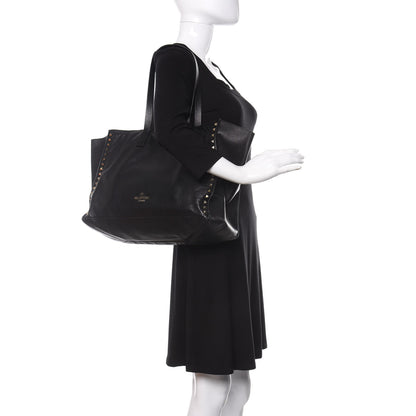 Valentino Garavani Nappa Medium Rockstud Soft Tote Black 2 of 12