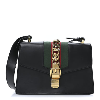 Gucci Calfskin Small Sylvie Shoulder Bag Black 1 of 10