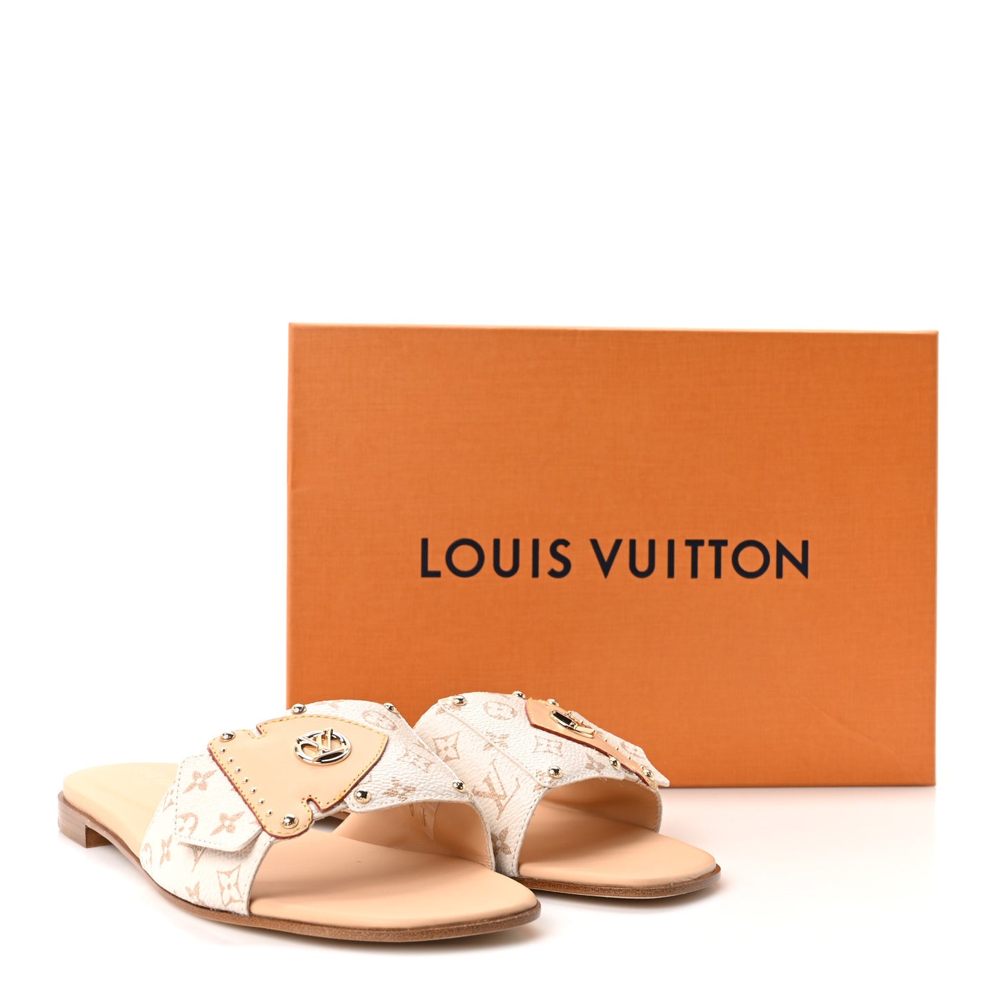 Monogram LV Frame Flat Mule 40 Dune Beige