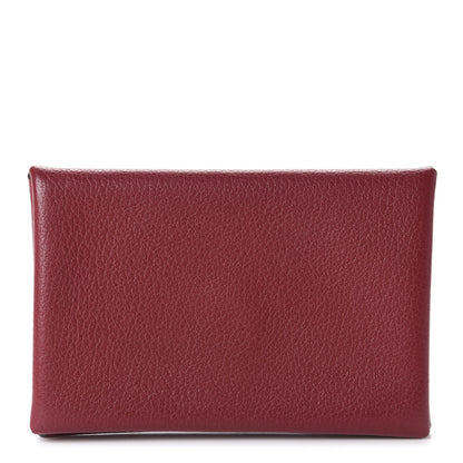 Hermes Evercolor Calvi Card Case Rouge Grenat 1 of 7