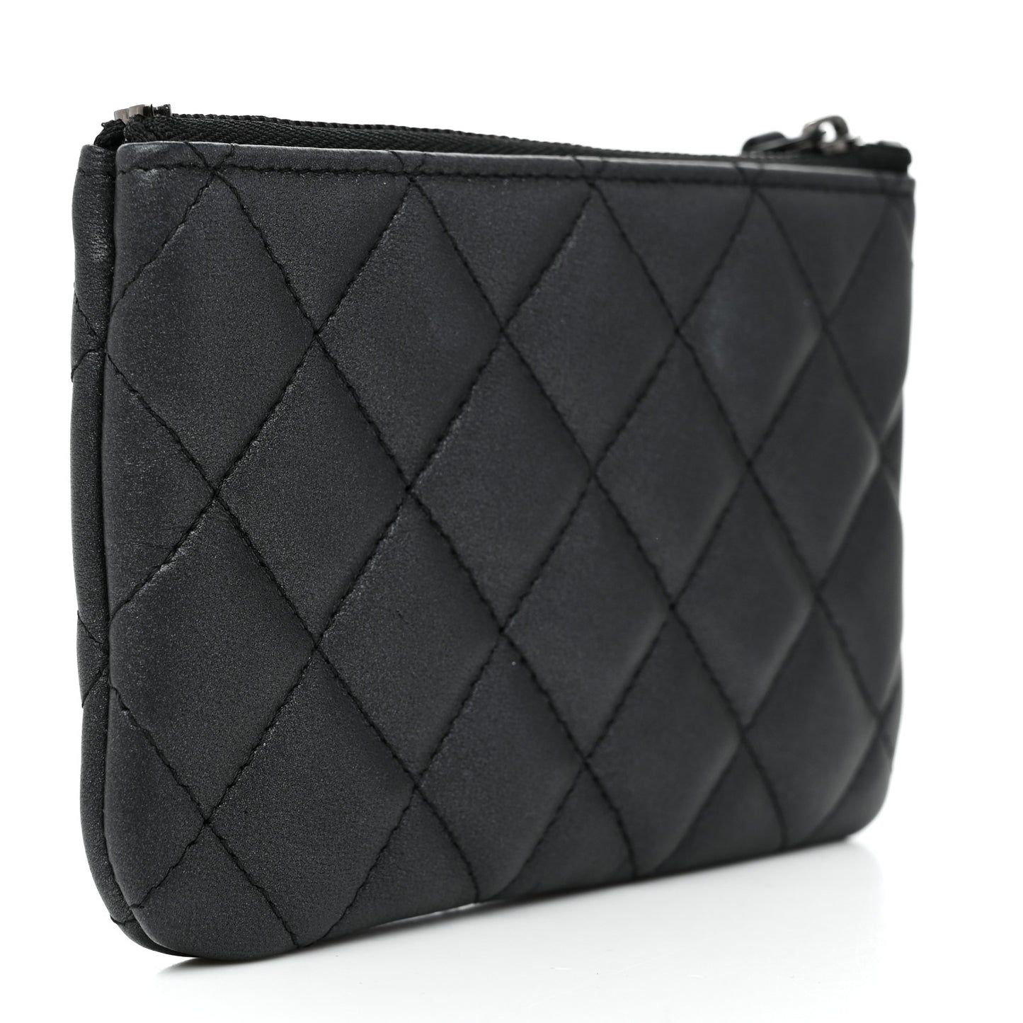 Pearly Lambskin Quilted Small Cosmetic Case So Black