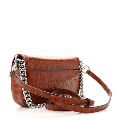 Marc Jacobs Calfskin Crocodile Embossed Mini The J Marc Shoulder Bag Spice Brown 3 of 10