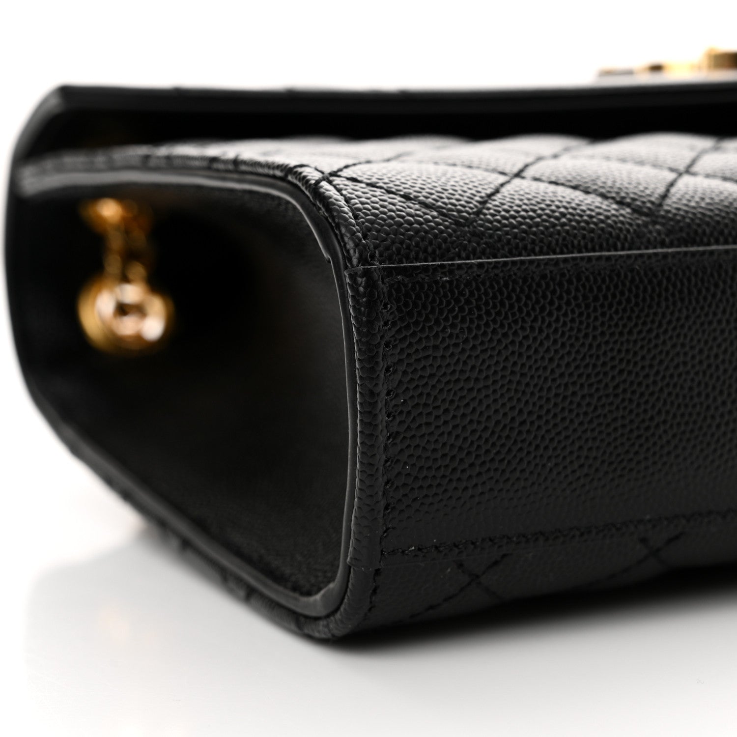 Saint Laurent Grain De Poudre Textured Mixed Matelasse Triquilt Medium Monogram Satchel Black 9 of 12