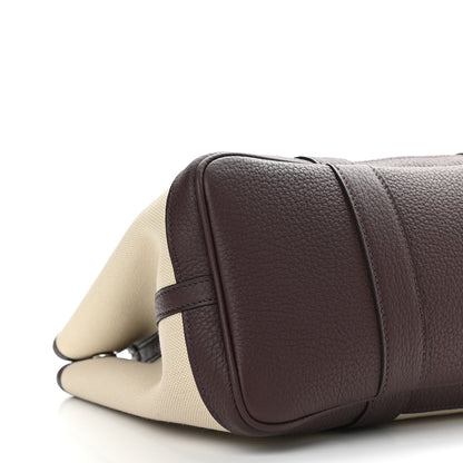 Hermes Toile Militaire Vache Country Garden Party 30 TPM Tote Beton Rouge Sellier 7 of 8
