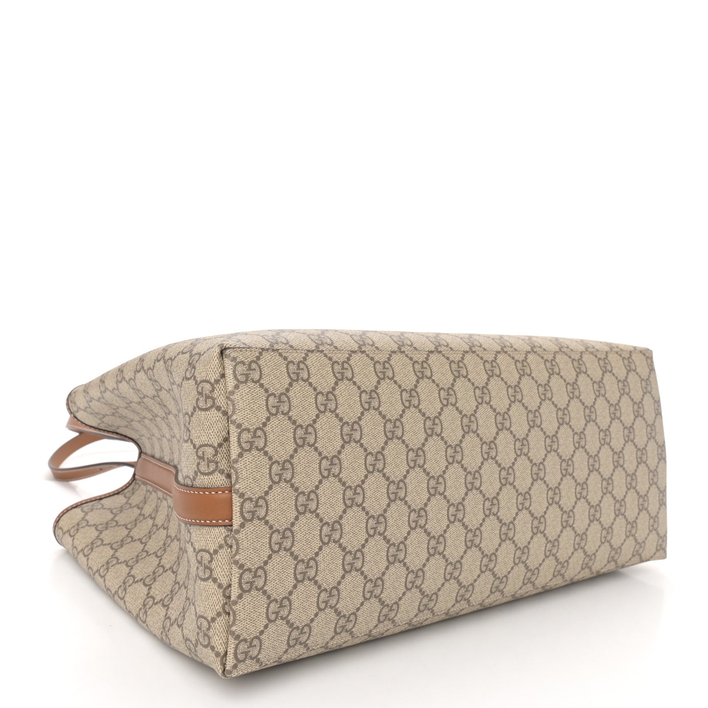 GG Supreme Monogram Emblem Medium Tote Bag Beige Dark Brown