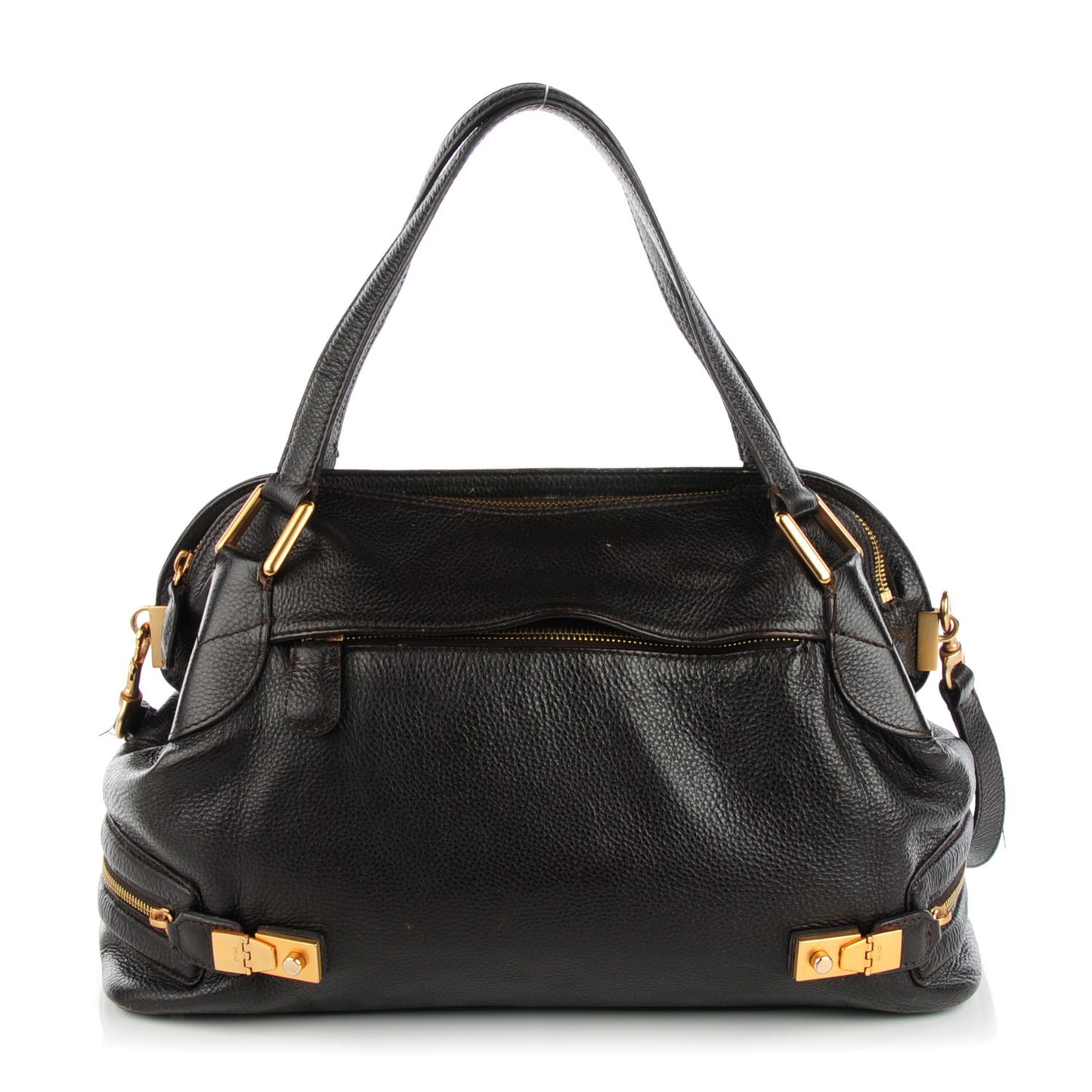Calfskin Cary Zipped Shoulder Bag Anthracite