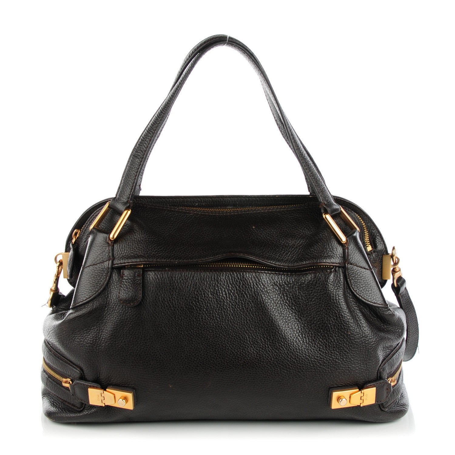 Chloe Calfskin Cary Zipped Shoulder Bag Anthracite 1 of 7