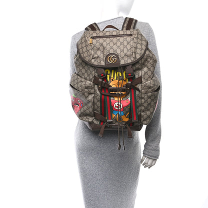 Gucci X Pablo DelCielo GG Supreme Monogram Web Cat Print Skateboard Backpack Brown 2 of 10