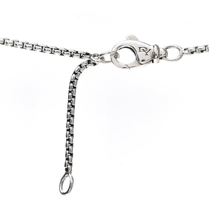 David Yurman Sterling Silver Rhodonite Mens Small Dog Tag Pendant Necklace 3 of 3