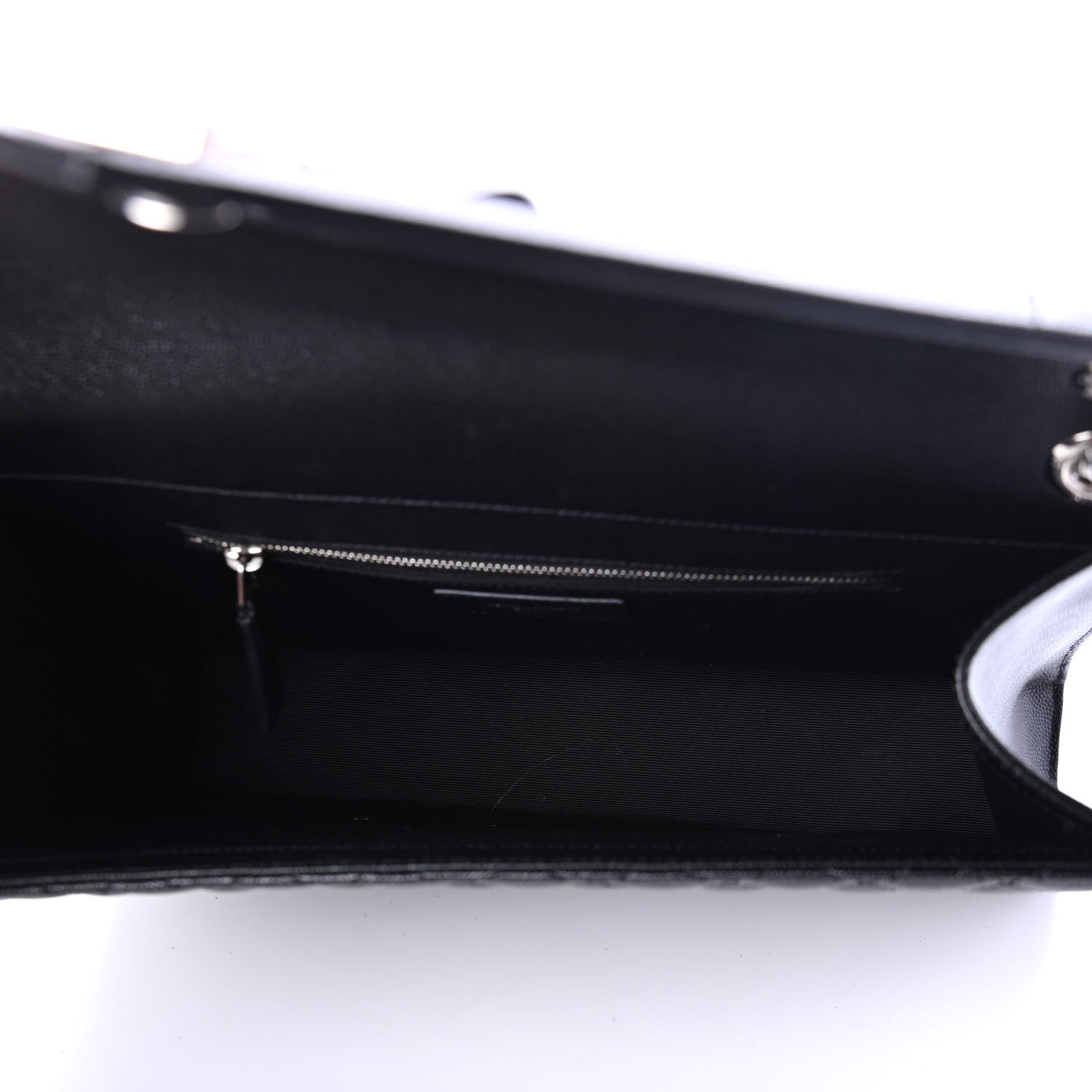Saint Laurent Grain De Poudre Textured Mixed Matelasse Large Triquilt Monogram Satchel Black 4 of 4