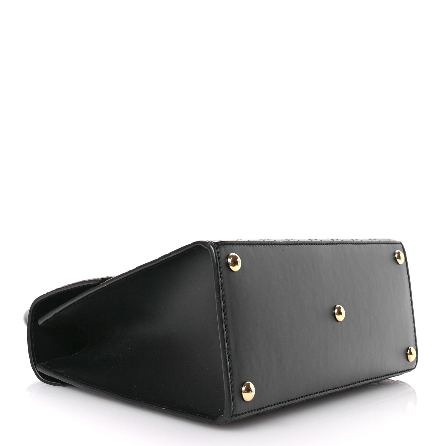 Gucci Guccissima Signature Small Padlock Top Handle Bag Black 4 of 11