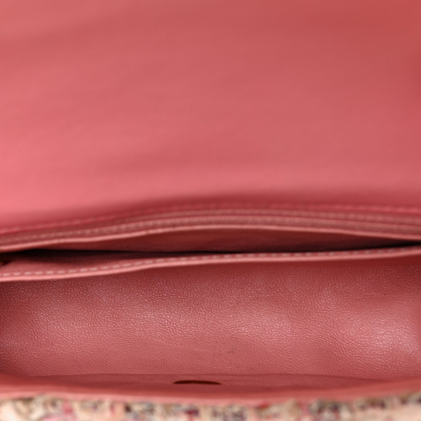 Tweed Braid Mini Flap White Pink