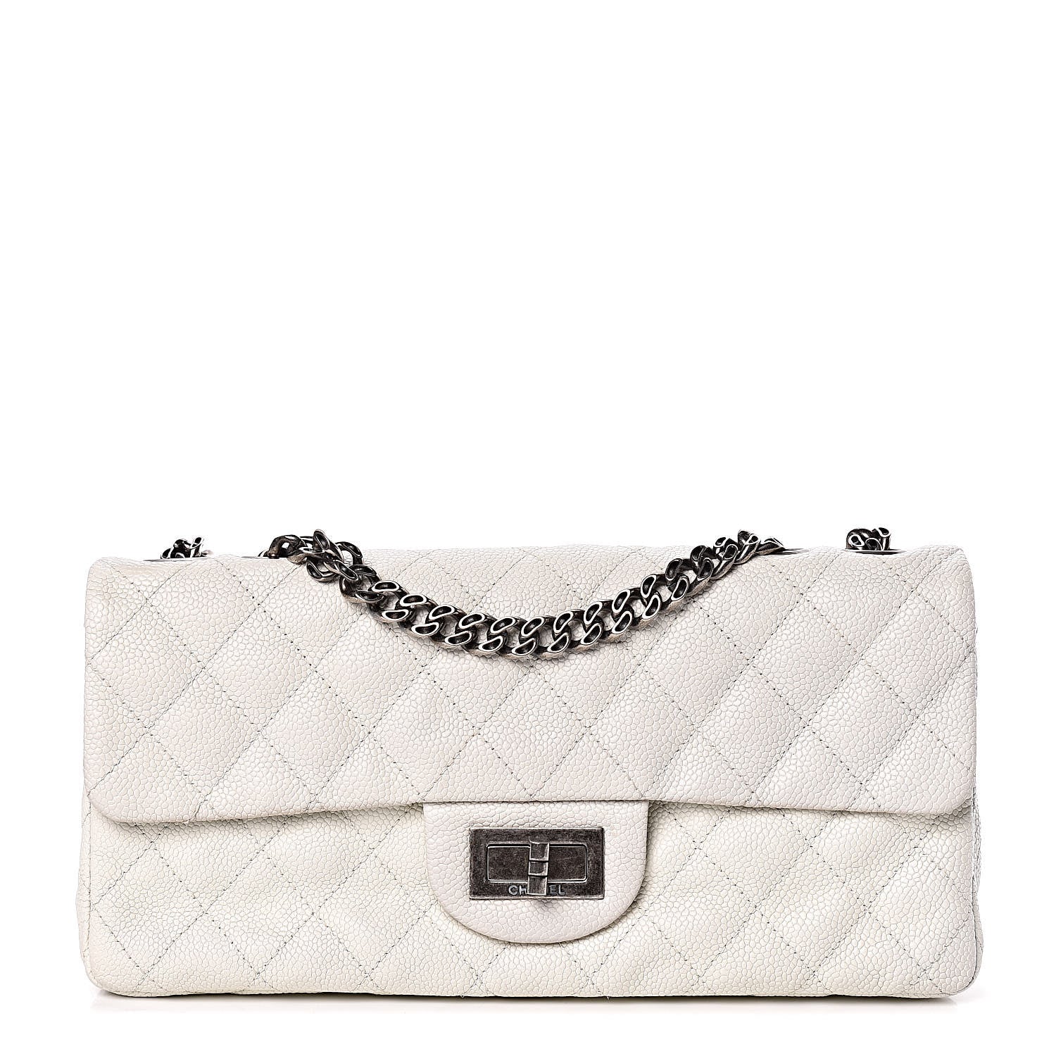 Chanel Caviar Quilted 2.55 Reissue East West Flap White 1 of 12