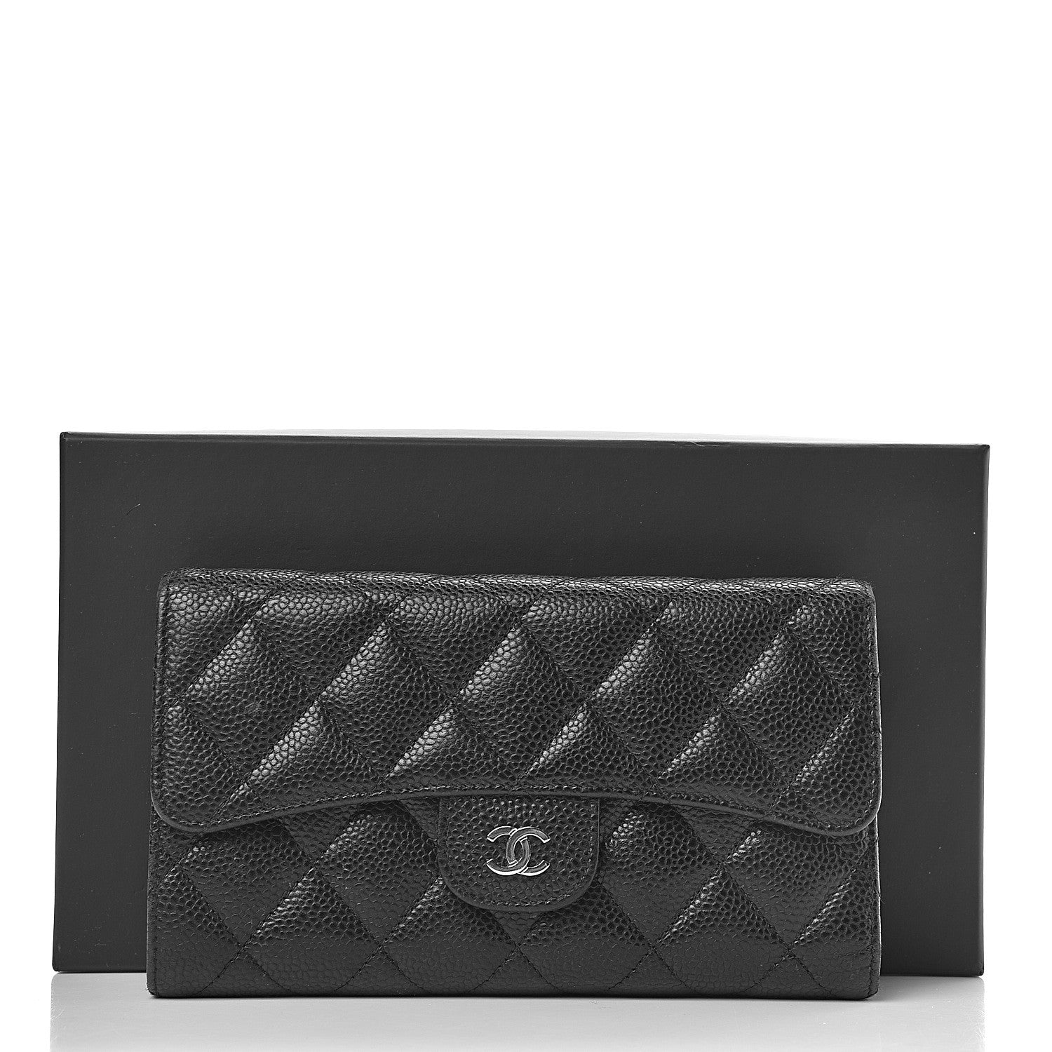 Chanel Caviar Quilted Large Flap Wallet Black 10 of 10