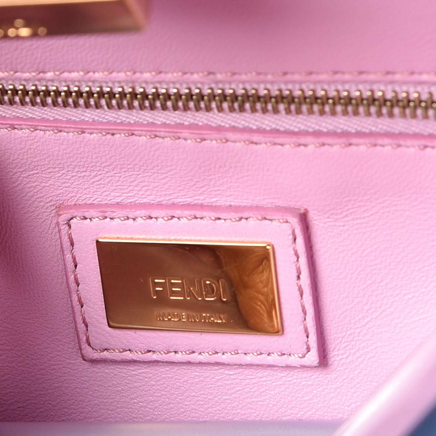 Nappa Colorblock Mini Peekaboo Iconic Satchel Iris Magenta Bubblegum