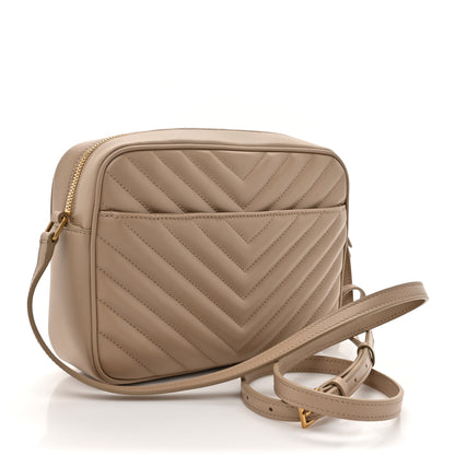 Saint Laurent Calfskin Matelasse Monogram Lou Camera Bag Dark Beige 3 of 10