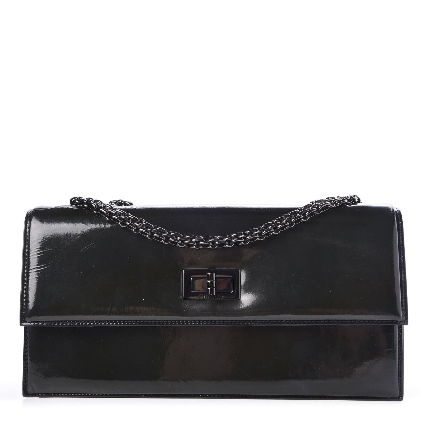 Patent Mademoiselle Single Flap So Black