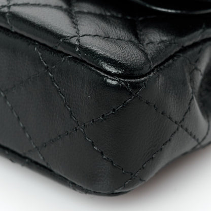 Chanel Lambskin Quilted Mini Double Flap With Hook Black 11 of 12