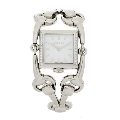 Gucci Stainless Steel Diamond Mother of Pearl 25mm Signoria Quartz Watch 1 of 4