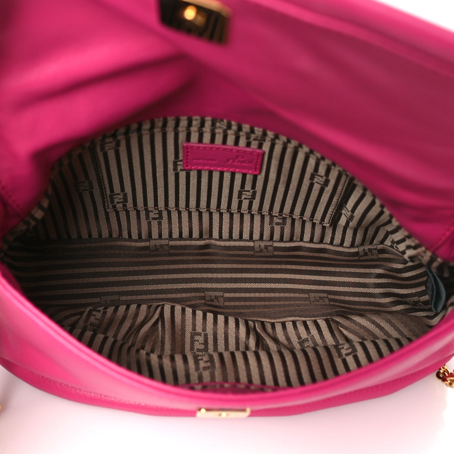 Vitello Flamingo Fendista Pouchette Crossbody Lampone