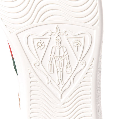 Gucci Calfskin Ayers Web Bee Star Embroidered Mens Ace Sneakers 9.5 White Green 6 of 10