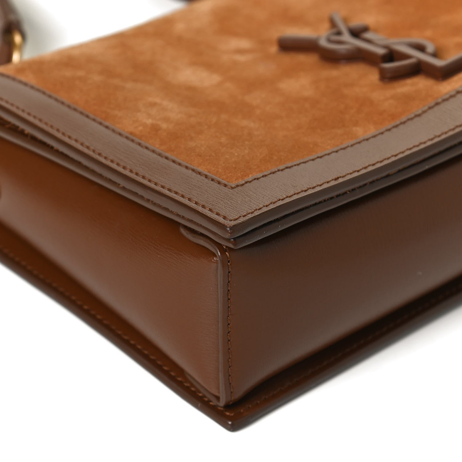 Saint Laurent Suede Monogram Book Bag Brown 10 of 13