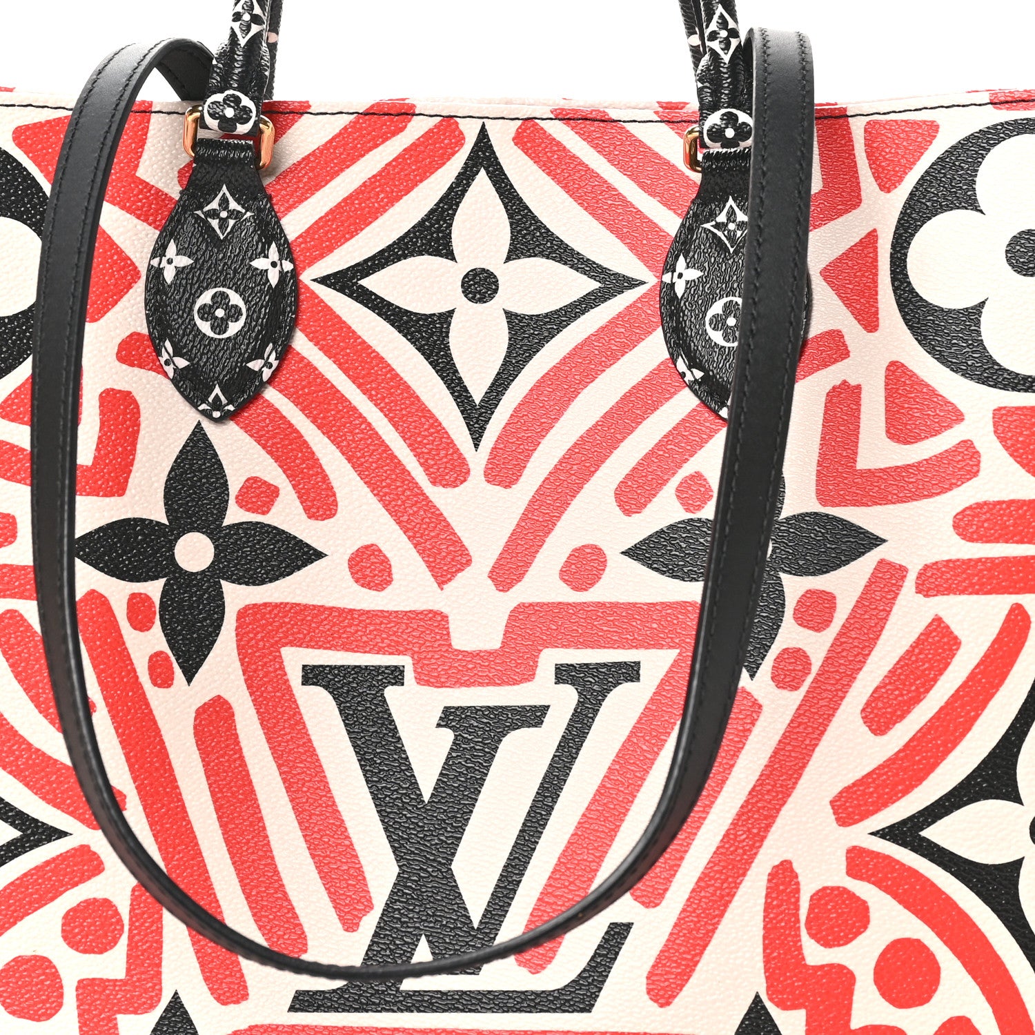Louis Vuitton Monogram Giant Crafty Onthego GM Creme Rouge Black 7 of 9