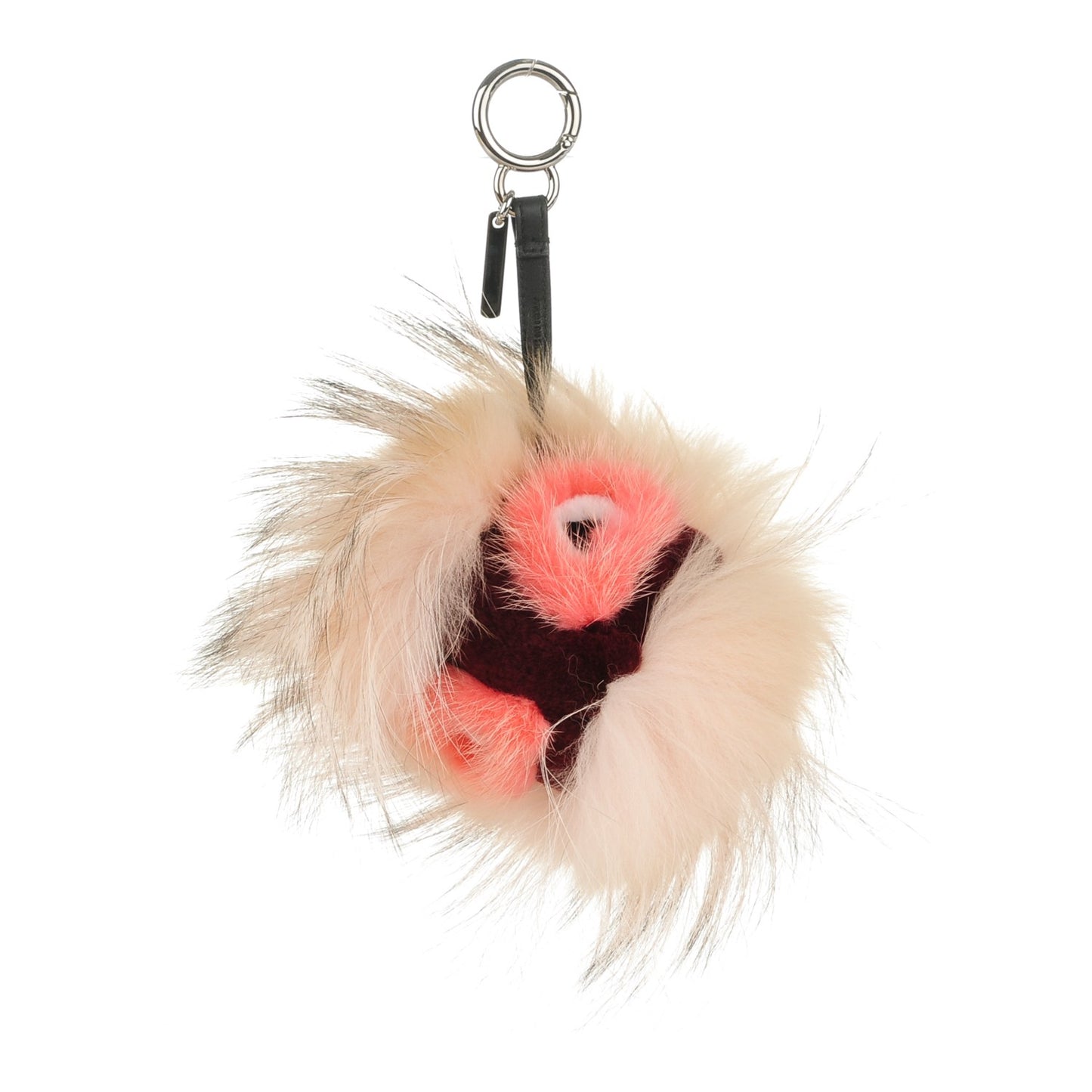 Fox Mink Rabbit Fur Vitello Flamingo Punchy Monster Bag Bug Charm Flamingo Rosa