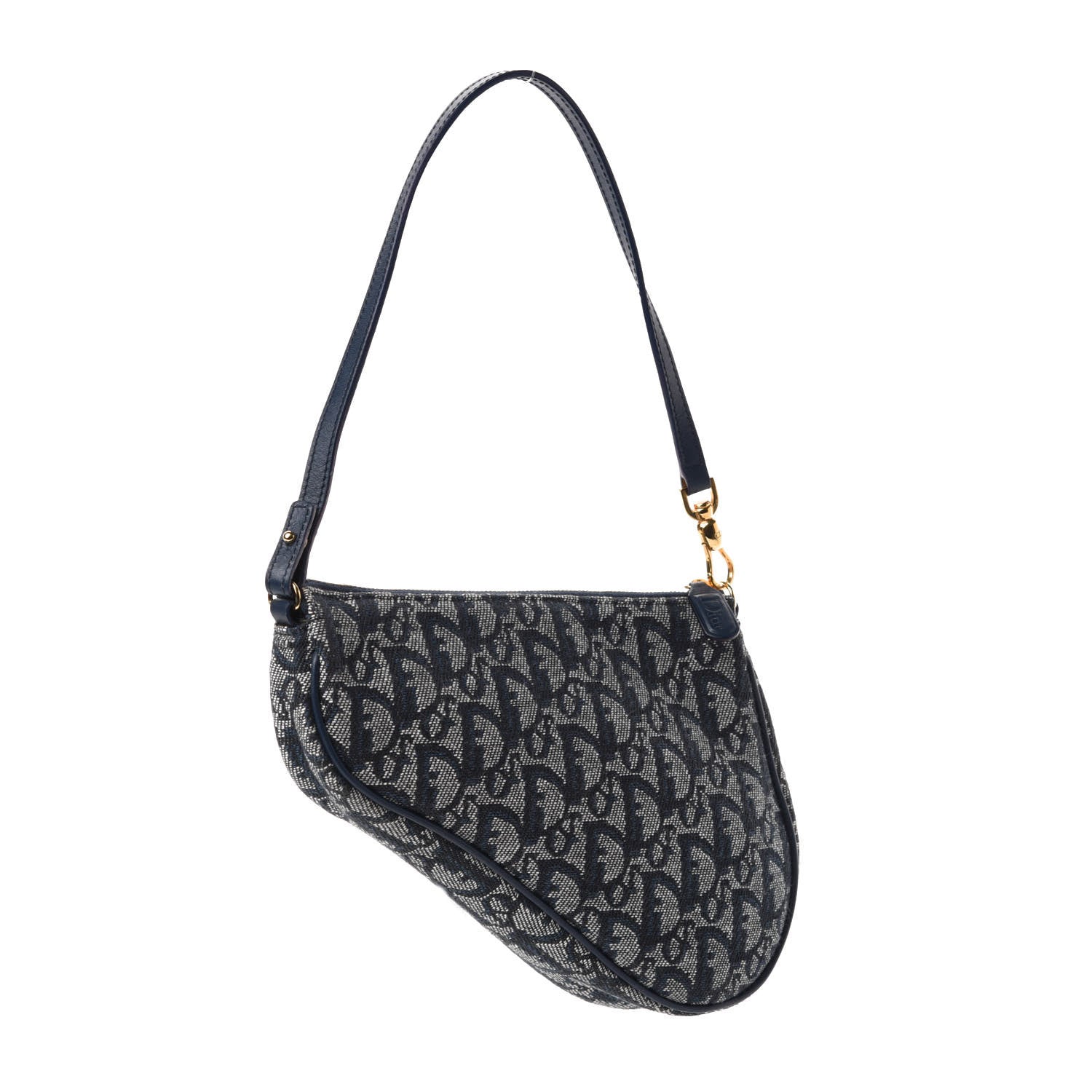Christian Dior Monogram Mini Saddle Pochette Navy 3 of 10
