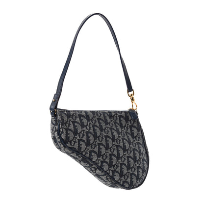 Christian Dior Monogram Mini Saddle Pochette Navy 3 of 10