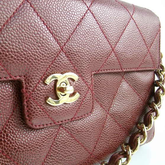 Caviar Quilted Flap Bag Red
