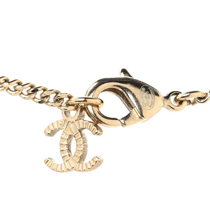 Chanel Metal Lambskin CC Pendant Necklace  Gold Black 4 of 4