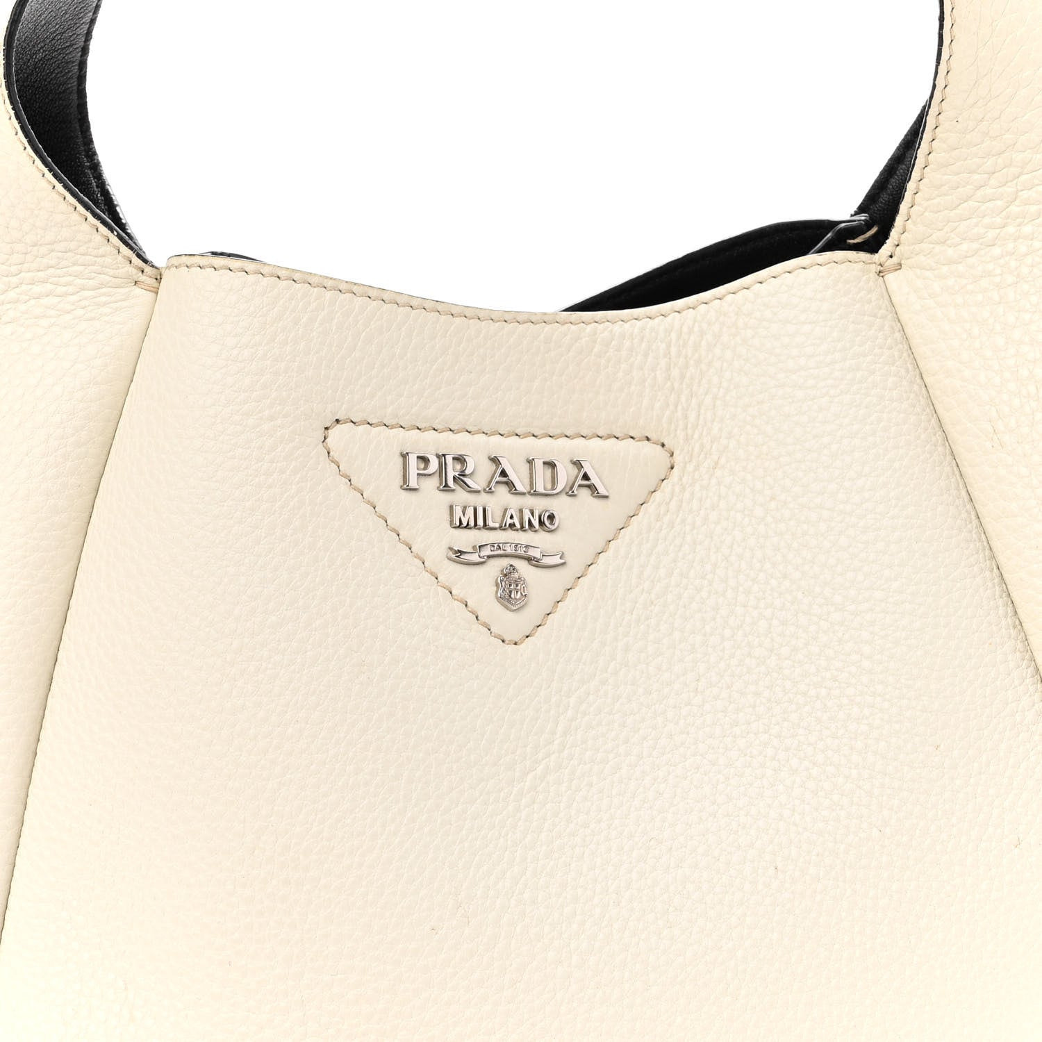 Prada Vitello Daino Soft Dynamique Hobo Talco Black 7 of 11