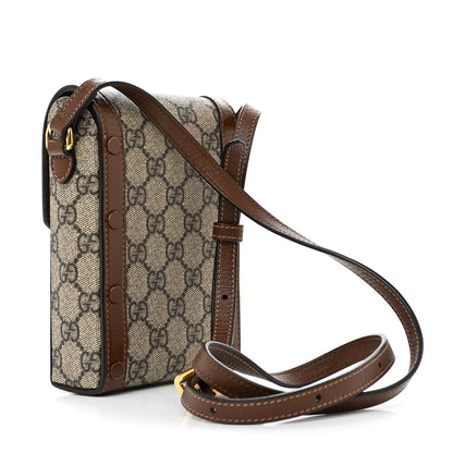 Gucci GG Supreme Monogram Mini Horsebit 1955 Crossbody Bag Beige Brown Sugar 3 of 17