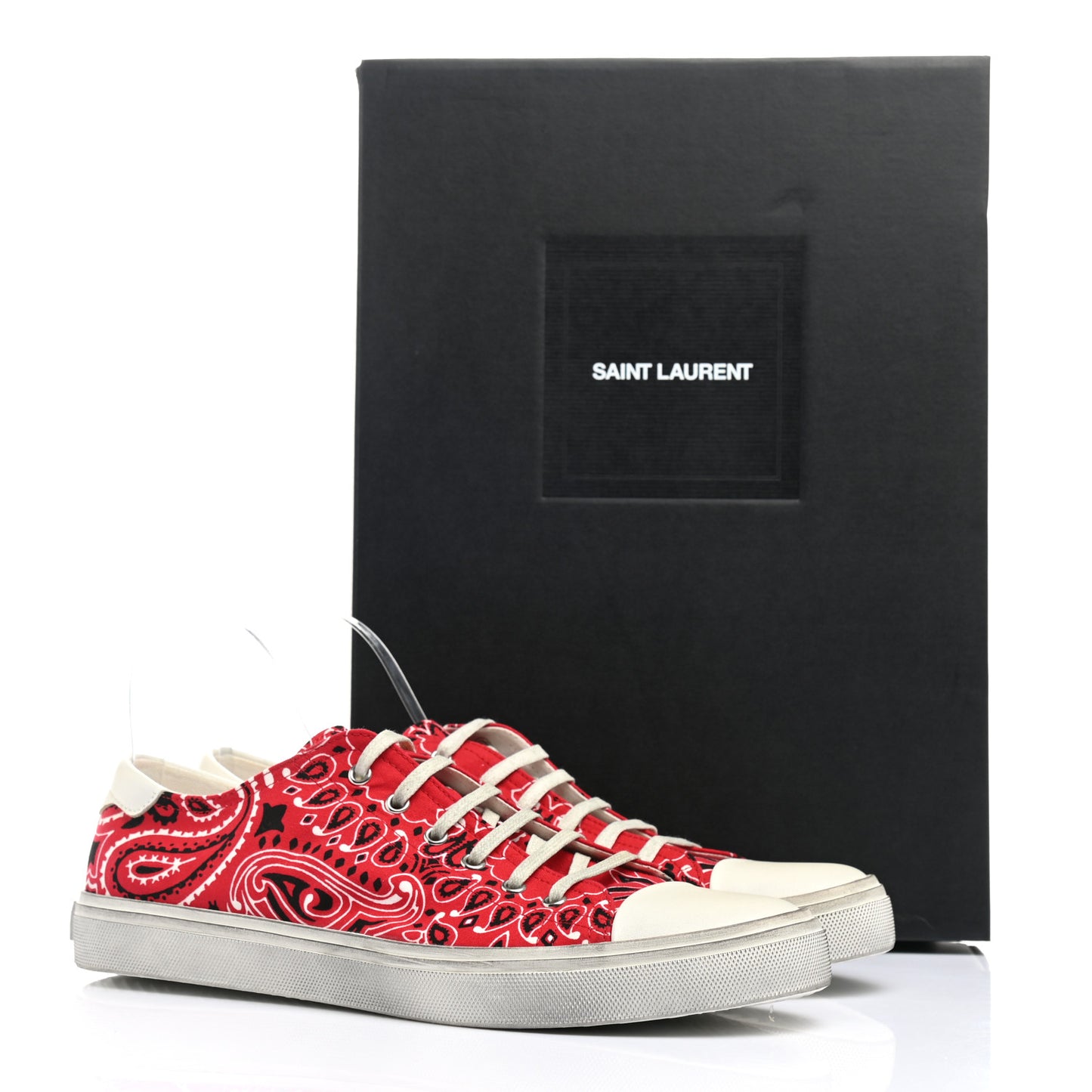Canvas Bandana Print Bedford Low Top Sneakers 43 Red