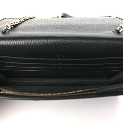 Gucci Pebbled Calfskin Soho Wallet On Chain Black 5 of 9