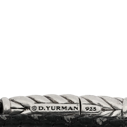 David Yurman Sterling Silver Leather Mens Chevron Triple-Wrap Bracelet Black 4 of 4