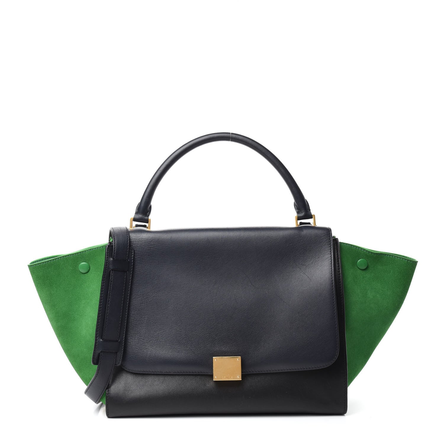 Celine Smooth Calfskin Suede Medium Tri-Color Trapeze Grass 1 of 13