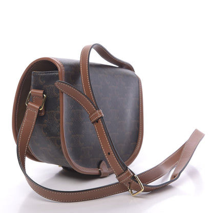 Celine Triomphe Canvas Medium Folco Bag Tan 3 of 10