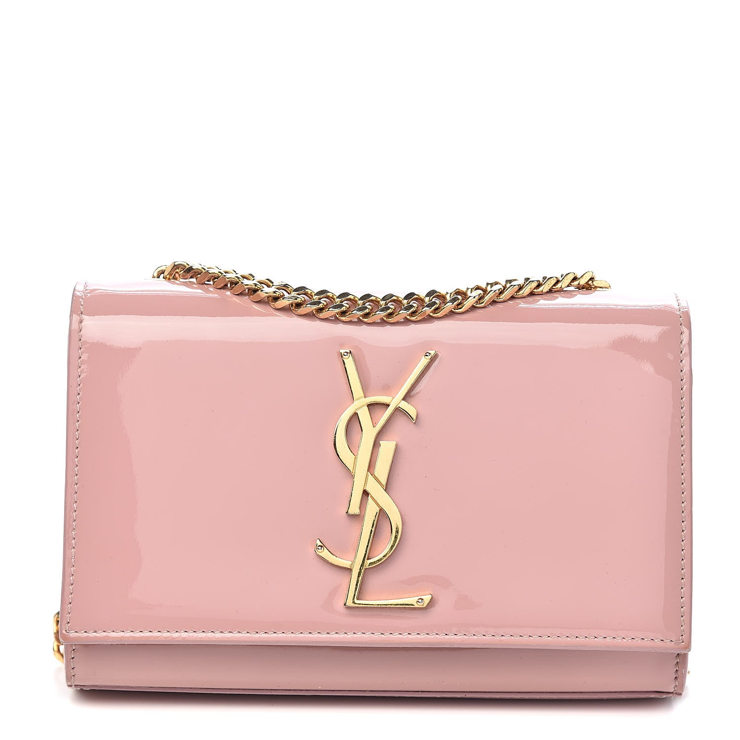 Saint Laurent Patent Small Classic Monogram Kate Satchel Dragee 1 of 18