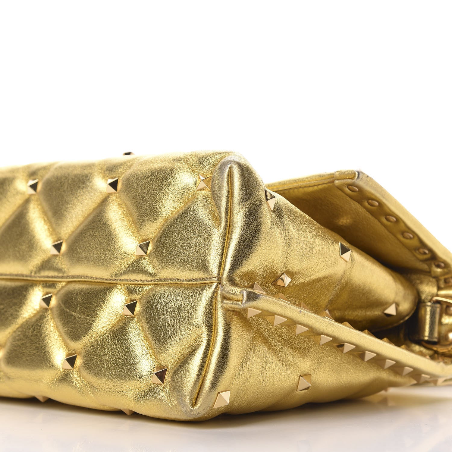 Valentino Garavani Metallic Nappa Candystud Top Handle Bag Gold 7 of 10
