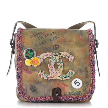 Chanel Washed Toile Graffiti On The Pavements Messenger Khaki Multicolor 1 of 7