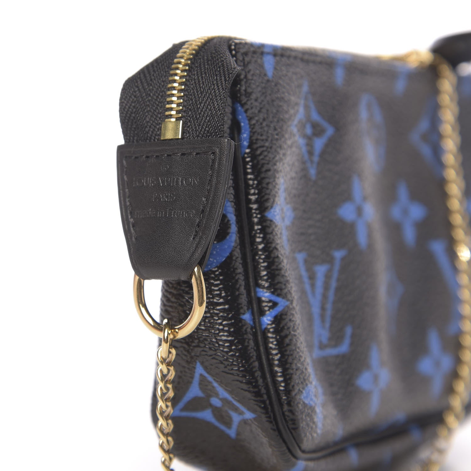 Louis Vuitton Colored Monogram Mini Pochette Accessories Blue Black 6 of 7