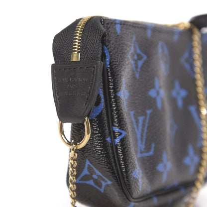 Louis Vuitton Colored Monogram Mini Pochette Accessories Blue Black 6 of 7