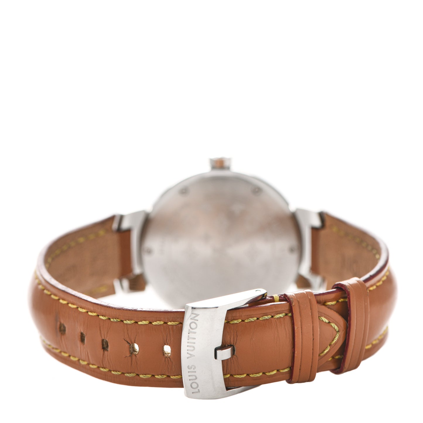 Stainless Steel Calfskin 31mm Tambour Quartz Watch Brown