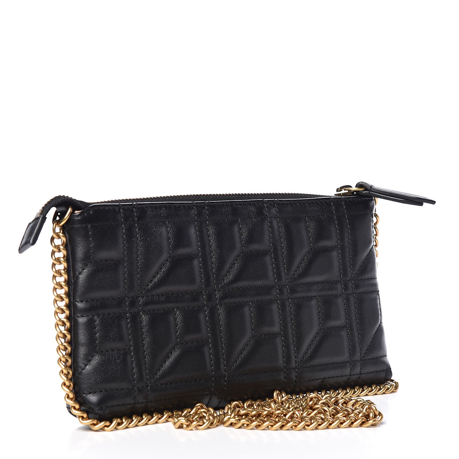 Gucci Calfskin Matelasse Mini Pearly GG Marmont Chain Bag Black 3 of 9