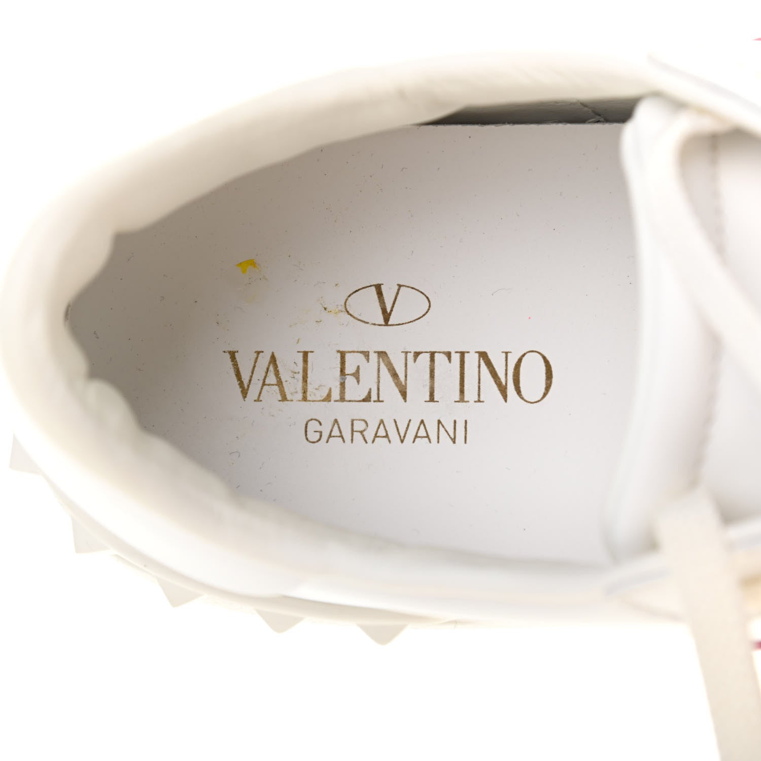 Valentino Garavani Calfskin Womens Rockstud Open Sneakers 40 White Pink 6 of 10