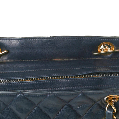 Chanel Lambskin Quilted Tote Navy 11 of 13