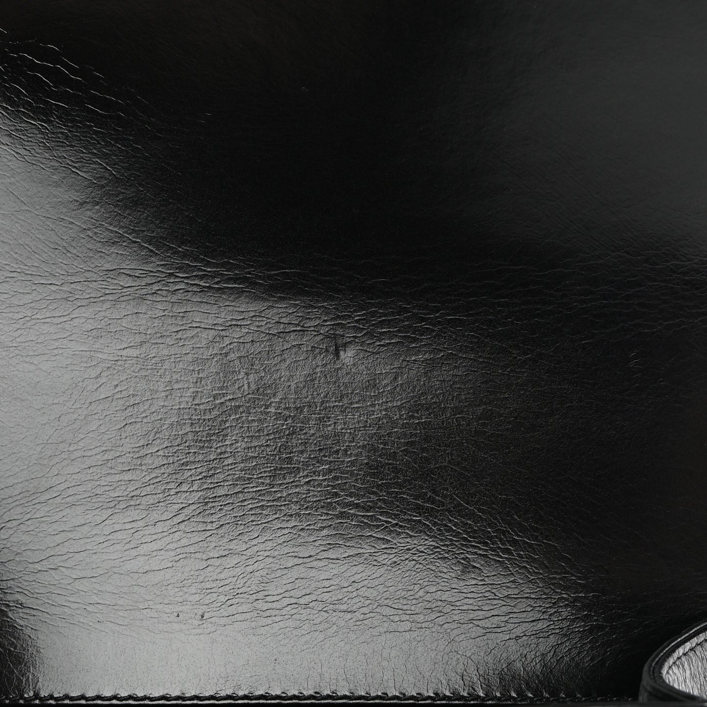 Glazed Calfskin Quilted Small Boy Chained Flap Black