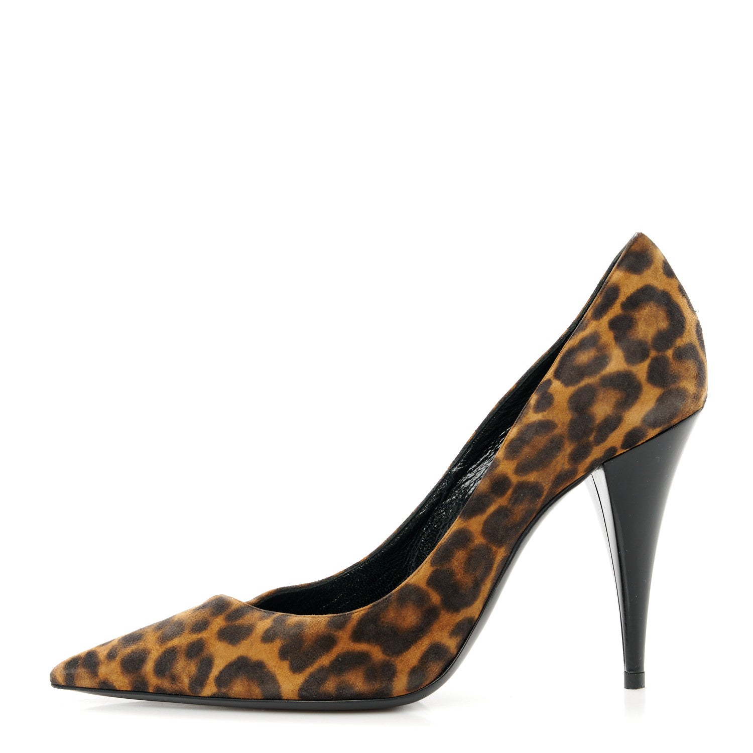 Saint Laurent Suede Leopard Printed Anja Pumps 36.5 Natural Coffee 1 of 8